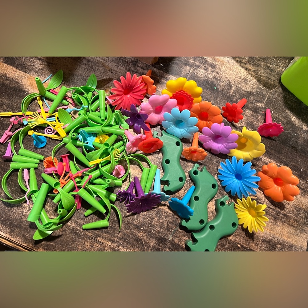 Stem Garden Play Set Kids Flower Stacking Toys Build A Garden